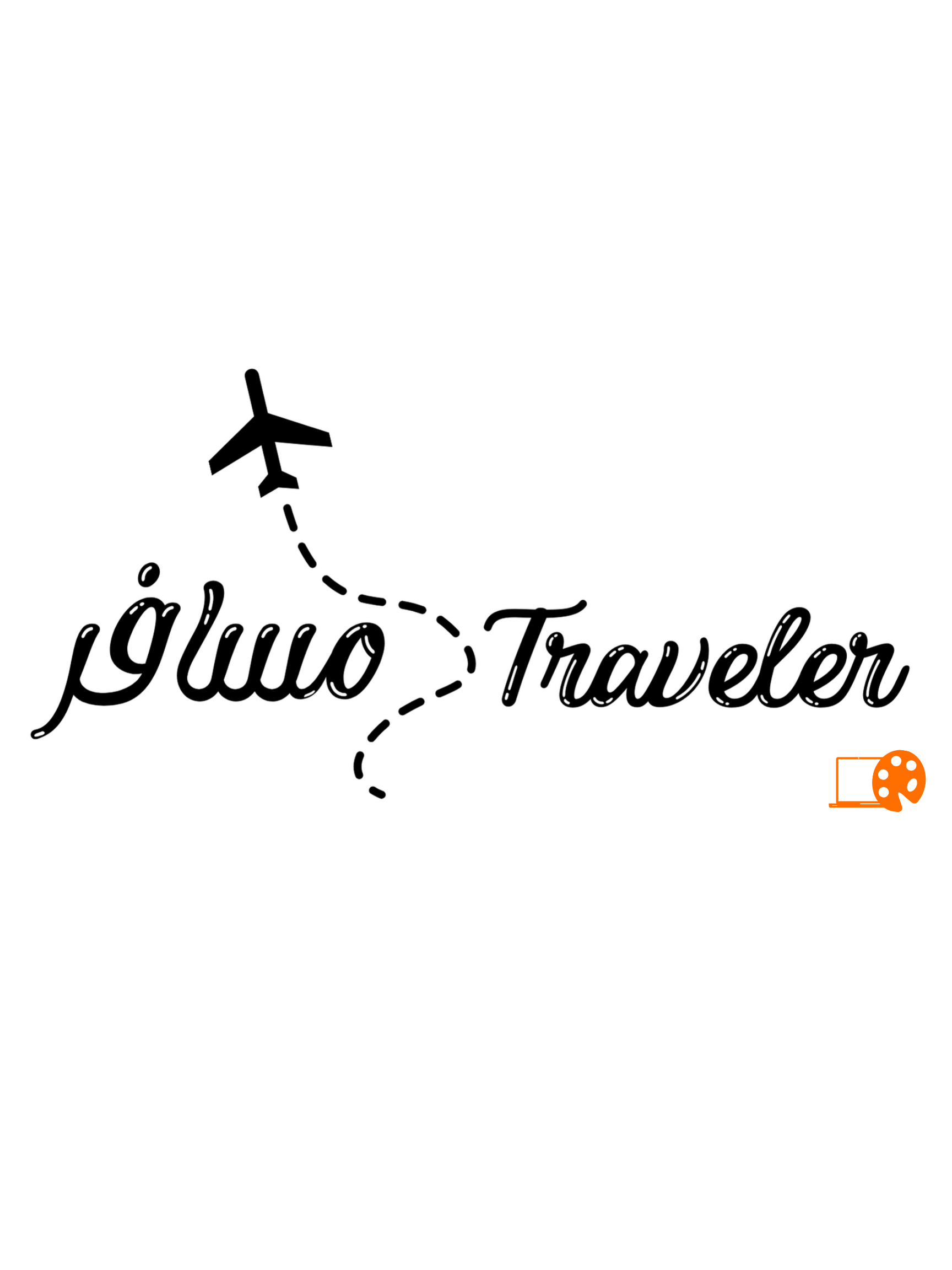 T-Shirt Design with Traveler written in Arabic